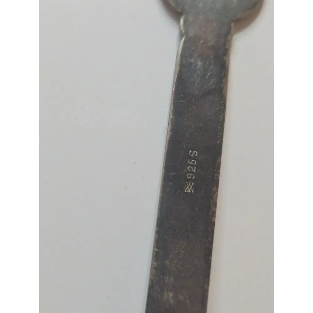 Oslo Norway Souvenir Spoon Enamel Crest 925S Silver Single Flatware Piece